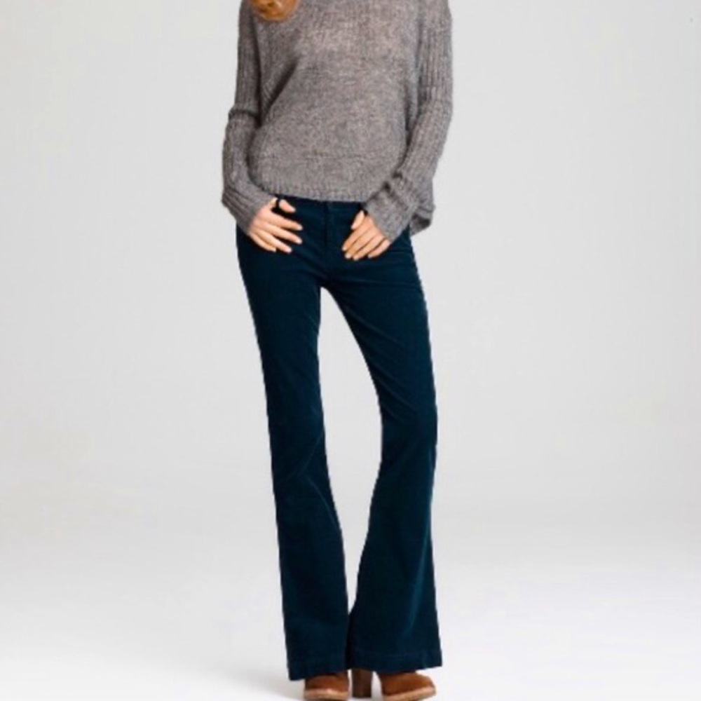 7 For All Mankind Jiselle Corduroy Flare, Black